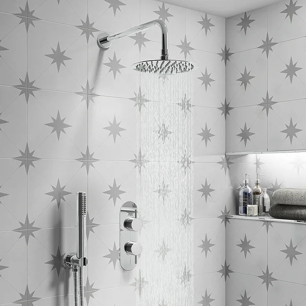 Cruze Bathroom Cruze Round Thermostatic Shower Pack With Head + Handset (Oval Backplate) Chrome 4 Cruze Bathroom Cruze Round Thermostatic Shower Pack With Head + Handset (Oval Backplate) Chrome - Image 2