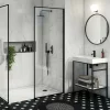 Arezzo Matt Black Round Thermostatic Shower Pack With Head + Handset (Oval Backplate) -Shower Baths Discount rd4mbpkrd5