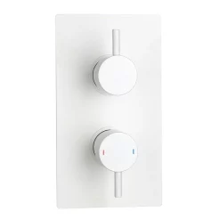 Arezzo Matt White Round Thermostatic Shower Pack With Head + Handset 10 Arezzo Matt White Round Thermostatic Shower Pack With Head + Handset -Shower Baths Discount rd4mwpk d1