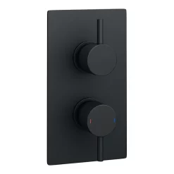 Arezzo Matt Black Round Shower Package With Concealed Valve + 300mm Ceiling Mounted Head -Shower Baths Discount rd5blkpk detail1
