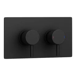 Arezzo Matt Black Round Shower Package With Concealed Valve + 300mm Ceiling Mounted Head -Shower Baths Discount rd5blkpk detail3