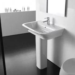Roca - The Gap 650mm 1 Tap Hole Basin With Full Pedestal