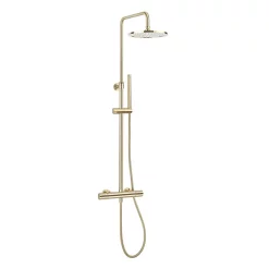 Crosswater Central Brushed Brass Height Adjustable Thermostatic Shower -Shower Baths Discount rm530wf d1