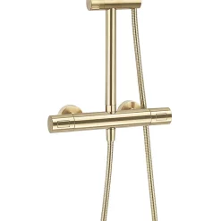 Crosswater Central Brushed Brass Height Adjustable Thermostatic Shower -Shower Baths Discount rm530wf d2