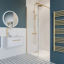 Crosswater Central Brushed Brass Height Adjustable Thermostatic Shower