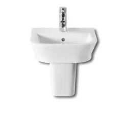 Roca - The Gap 450mm 1 Tap Hole Cloakroom Basin With Semi Pedestal