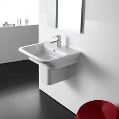 Roca - The Gap 550mm 1 Tap Hole Basin With Semi Pedestal -Shower Baths Discount rocathegap550mm1tapholebasinwithsemipedestald2
