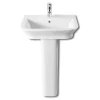 Roca - The Gap 550mm 1 Tap Hole Basin With Full Pedestal -Shower Baths Discount rocathegapmodern550mm1tapholebasinwithfullpedestall