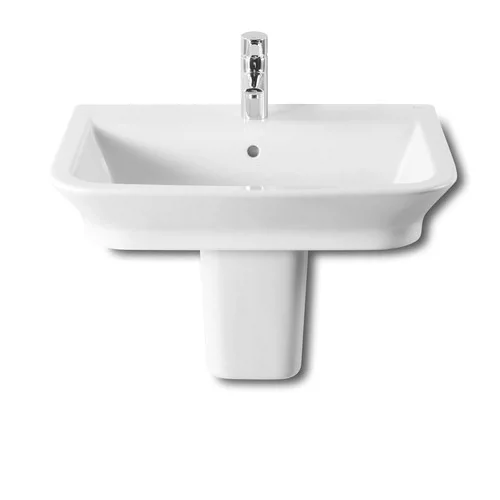 Roca - The Gap 650mm 1 Tap Hole Basin With Semi Pedestal 4 Roca - The Gap 650mm 1 Tap Hole Basin With Semi Pedestal - Image 2