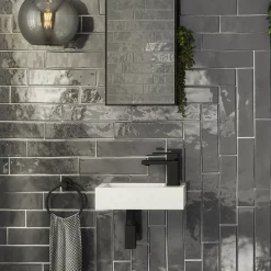 Victorian Plumbing Rondo Wall Hung Small Cloakroom Basin 1TH - 365 X 180mm -Shower Baths Discount rwhscb n d1