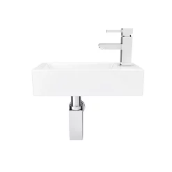 Victorian Plumbing Rondo Wall Hung Small Cloakroom Basin 1TH - 365 X 180mm -Shower Baths Discount rwhscb n d2