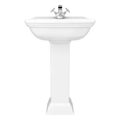 Victorian Plumbing Rydal Traditional Basin + Pedestal (1 Tap Hole) -Shower Baths Discount rydbp d2