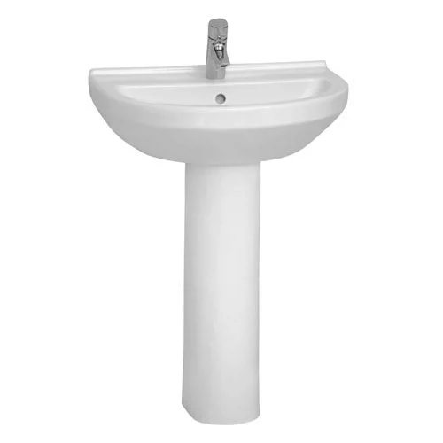 VitrA - S50 Round Washbasin & Pedestal - 1 Tap Hole - 4 Size Options 3 VitrA - S50 Round Washbasin & Pedestal - 1 Tap Hole - 4 Size Options
