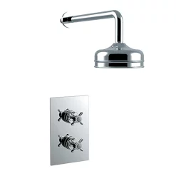 Heritage Bathroom Heritage - Dawlish Concealed Valve With 6" Fixed Head - Chrome