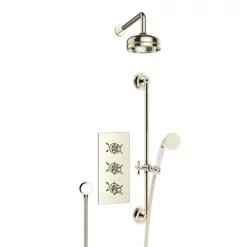 Heritage Bathroom Heritage Dawlish Concealed Valve With 6" Fixed Head & Adjustable Riser - Vintage Gold -Shower Baths Discount sdcdual06 d2
