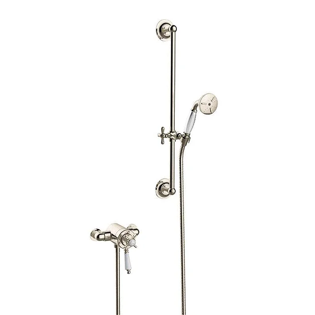 Heritage Bathroom Heritage Dawlish Exposed Shower With Premium Flexible Riser Kit - Vintage Gold 4 Heritage Bathroom Heritage Dawlish Exposed Shower With Premium Flexible Riser Kit - Vintage Gold - Image 2