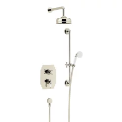 Heritage Bathroom Heritage Glastonbury Recessed Shower With Premium Fixed Head & Flexible Riser Kit - Vintage Gold -Shower Baths Discount sgdual04 l