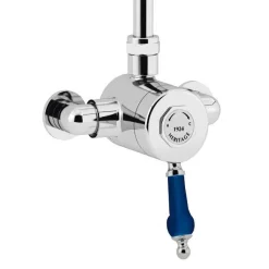 Heritage Bathroom Heritage Glastonbury Midnight Blue Exposed Shower With Premium Fixed Riser Kit -Shower Baths Discount sgrblsin01 d1