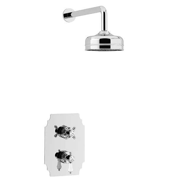 Heritage Bathroom Heritage Hartlebury Recessed Shower With Premium Fixed Head Kit - Chrome 4 Heritage Bathroom Heritage Hartlebury Recessed Shower With Premium Fixed Head Kit - Chrome - Image 2