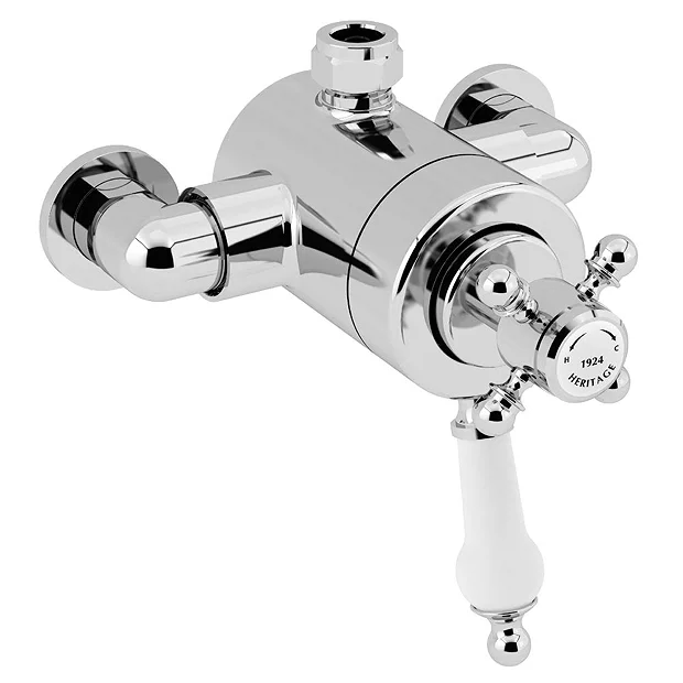 Heritage Bathroom Heritage Hartlebury Exposed Shower With Premium Fixed Riser Kit - Chrome 3 Heritage Bathroom Heritage Hartlebury Exposed Shower With Premium Fixed Riser Kit - Chrome