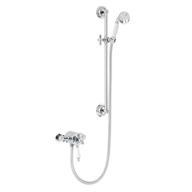 Heritage Bathroom Heritage Hartlebury Exposed Shower With Premium Flexible Riser Kit - Chrome 4 Heritage Bathroom Heritage Hartlebury Exposed Shower With Premium Flexible Riser Kit - Chrome - Image 2