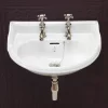 Silverdale Bathroom Silverdale Victorian Wall Mounted Cloakroom Basin (530mm Wide - 2 Tap Hole) 1 Silverdale Bathroom Silverdale Victorian Wall Mounted Cloakroom Basin (530mm Wide - 2 Tap Hole) -Shower Baths Discount silverdalevictorian530mmwallmountedcloakroombasin2tapholelarge