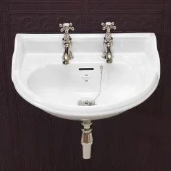 Silverdale Bathroom Silverdale Victorian Wall Mounted Cloakroom Basin (530mm Wide - 2 Tap Hole)