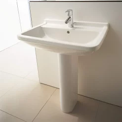 Duravit Starck 3 1TH Basin + Full Pedestal -Shower Baths Discount sk501thfp d1