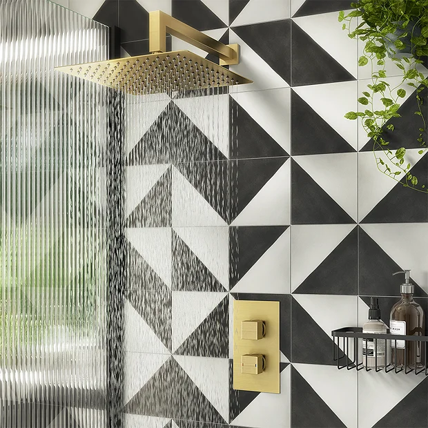 Arezzo Brushed Brass Square Shower Package With Concealed Valve + 300mm Head 4 Arezzo Brushed Brass Square Shower Package With Concealed Valve + 300mm Head - Image 2