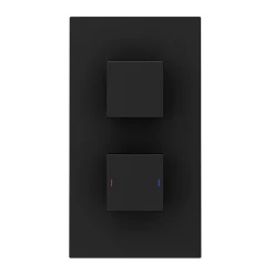 Arezzo Matt Black Square Thermostatic Shower Pack Incl. Wall Mounted Head + Slider Rail Kit 13 Arezzo Matt Black Square Thermostatic Shower Pack Incl. Wall Mounted Head + Slider Rail Kit -Shower Baths Discount sq5blkpk detail5