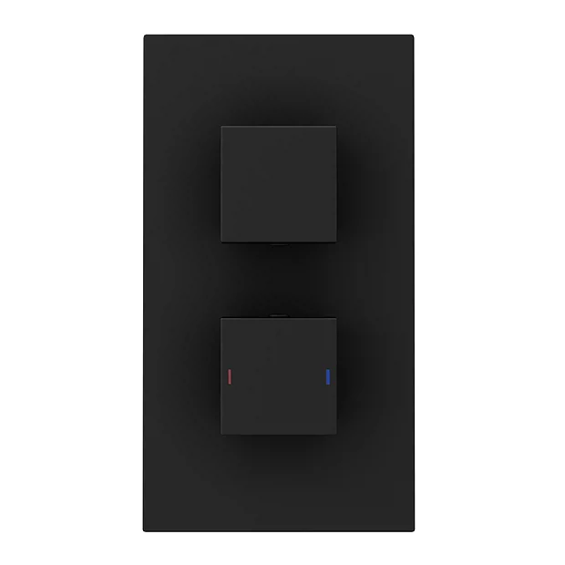 Arezzo Matt Black Square Thermostatic Shower Pack Incl. Wall Mounted Head + Slider Rail Kit 8 Arezzo Matt Black Square Thermostatic Shower Pack Incl. Wall Mounted Head + Slider Rail Kit - Image 6