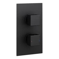 Arezzo 400mm Matt Black Recessed Square Shower Package With Concealed Valve + Handset 12 Arezzo 400mm Matt Black Recessed Square Shower Package With Concealed Valve + Handset -Shower Baths Discount sq6blkpk d3