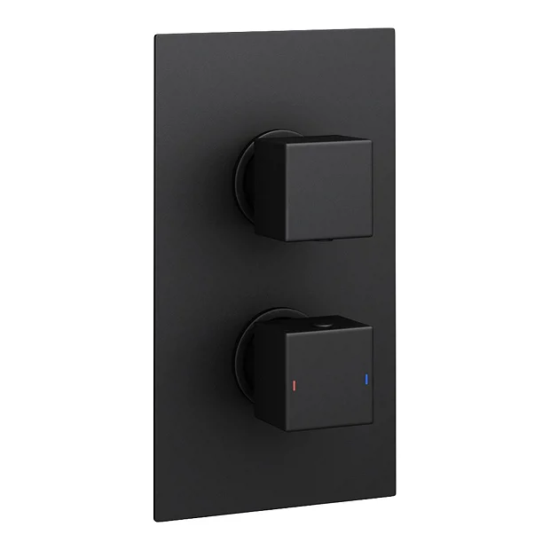 Arezzo 400mm Matt Black Recessed Square Shower Package With Concealed Valve + Handset 7 Arezzo 400mm Matt Black Recessed Square Shower Package With Concealed Valve + Handset - Image 5