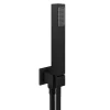 Arezzo 400mm Matt Black Recessed Square Shower Package With Concealed Valve + Handset
