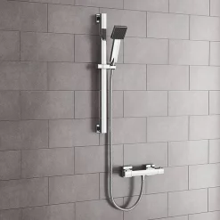 Milan Bathroom Milan Bar Shower Package With Modern Slider Handset Kit -Shower Baths Discount ssrk01stmv01 n d1