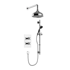 Heritage Bathroom Heritage Trinity Concealed Valve With 8" Fixed Head & Adjustable Riser - Chrome