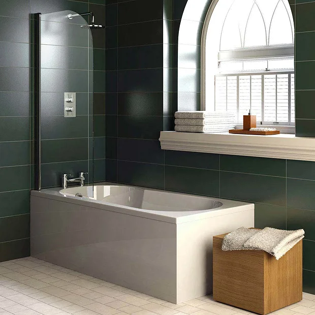 Victorian Plumbing Taranto 1700x800 Textured Anti-Slip Base Keyhole Shower Bath 3 Victorian Plumbing Taranto 1700x800 Textured Anti-Slip Base Keyhole Shower Bath