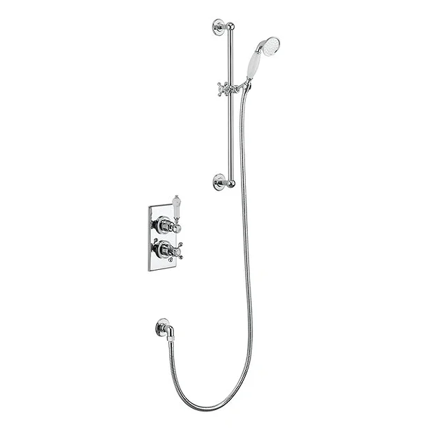 Urlington Bathroom Burlington Trent Thermostatic Concealed Single Outlet Shower Valve With Slide Rail, Hose & Handset 3 Urlington Bathroom Burlington Trent Thermostatic Concealed Single Outlet Shower Valve With Slide Rail, Hose & Handset