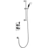 Urlington Bathroom Burlington Trent Black Thermostatic Concealed Single Outlet Shower Valve With Slide Rail, Hose & Handset -Shower Baths Discount tf1hbla l