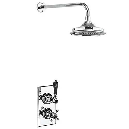 Urlington Bathroom Burlington Trent Black Thermostatic Concealed Single Outlet Shower Valve With 6" Fixed Head 3 Urlington Bathroom Burlington Trent Black Thermostatic Concealed Single Outlet Shower Valve With 6" Fixed Head