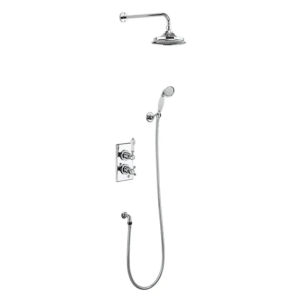 Urlington Bathroom Burlington Trent Thermostatic Concealed Two Outlet Diverter Shower Valve, Hose & Handset With Fixed Shower Head 3 Urlington Bathroom Burlington Trent Thermostatic Concealed Two Outlet Diverter Shower Valve, Hose & Handset With Fixed Shower Head