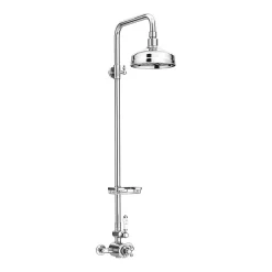 Trafalgar Traditional Shower Incl. Rigid Riser, Fixed Head & Soap Basket -Shower Baths Discount tfsk32d1