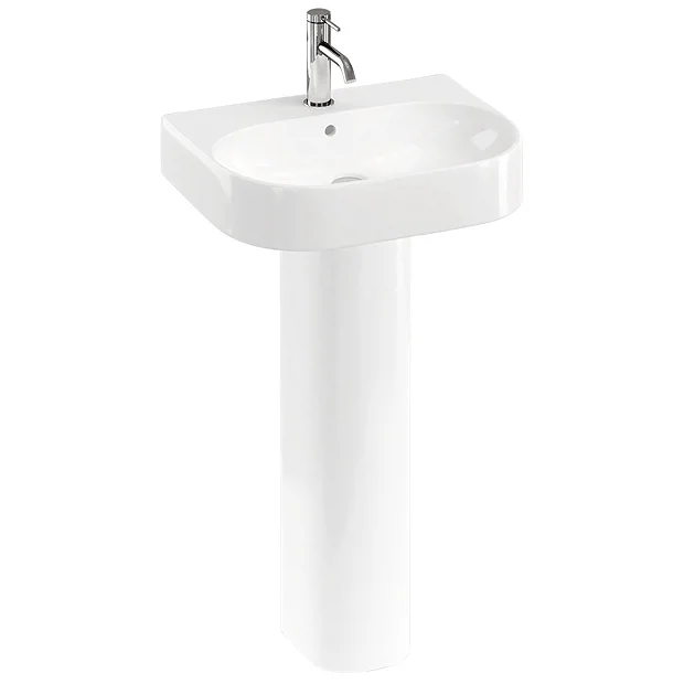 Britton Bathrooms Trim 500mm 1TH Basin With Full Pedestal 4 Britton Bathrooms Trim 500mm 1TH Basin With Full Pedestal - Image 2