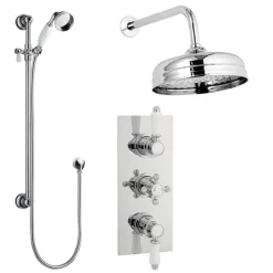 Nui Traditional Concealed Shower Valve W. Slide Rail Kit & Wall Mounted Fixed Head -Shower Baths Discount traditionalconcealedshowervalvesvp002l