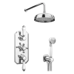 Trafalgar Traditional Triple Thermostatic Shower Package With Head + Handset -Shower Baths Discount tradpk01 detail1