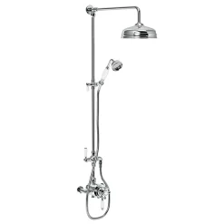 Trafalgar Victorian Exposed Valve Inc. Rigid Riser Kit, Diverter, 8" Rose + Handset -Shower Baths Discount trafalgarvictorianexposedvalveincrigidriserkitdiverter8inchshowerrosehandsetd1