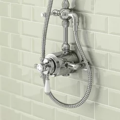 Trafalgar Victorian Exposed Valve Inc. Rigid Riser Kit, Diverter, 8" Rose + Handset -Shower Baths Discount trafalgarvictorianexposedvalveincrigidriserkitdiverter8inchshowerrosehandsetd2