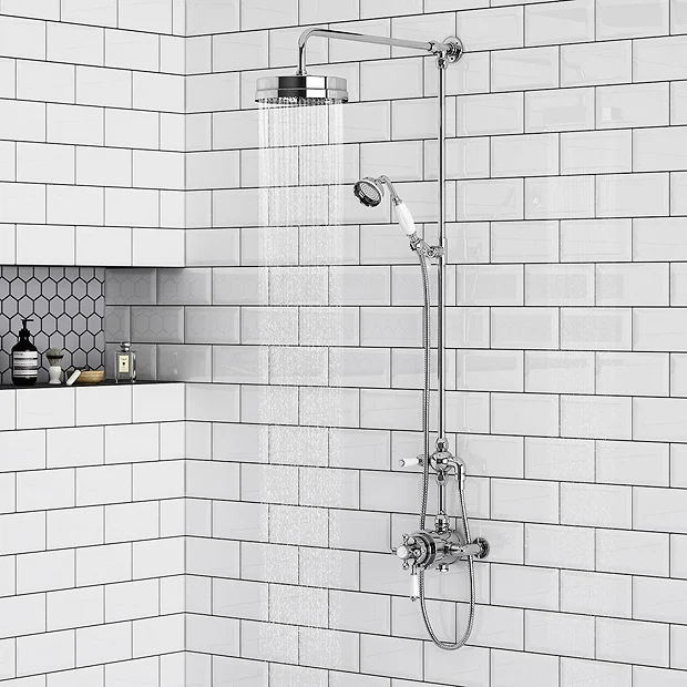 Trafalgar Traditional Luxury Rigid Riser Kit With Diverter + Dual Exposed Shower Valve 4 Trafalgar Traditional Luxury Rigid Riser Kit With Diverter + Dual Exposed Shower Valve - Image 2