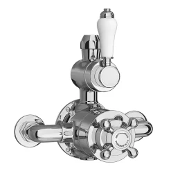 Trafalgar Traditional Twin Exposed Thermostatic Shower Valve + Rigid Riser 9 Trafalgar Traditional Twin Exposed Thermostatic Shower Valve + Rigid Riser -Shower Baths Discount tsvrr n d1