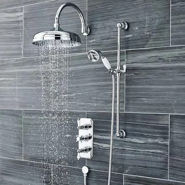 Ultra Traditional Triple Concealed Shower With Slide Rail Kit & Fixed Head 4 Ultra Traditional Triple Concealed Shower With Slide Rail Kit & Fixed Head - Image 2